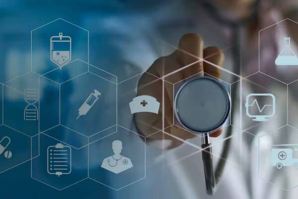 Digital healthcare interface with stethoscope